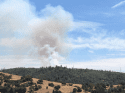 Photo taken from Angels Camp of Parrotts Ferry Road Fire north of Natural Bridges