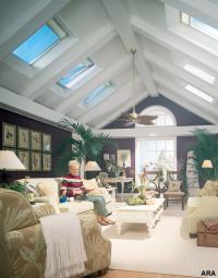 Skylights provide outdoor light.