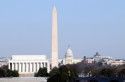 Washington and Lincoln memorials, and Capitol Dome
