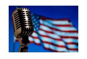 Microphone and US Flag