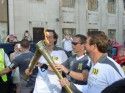 Lighting the Olympic torch