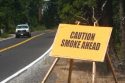 Sign Near Power Fire