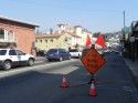 Road work sign on Washington St