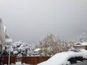 Dark sky and snow in the Mother Lode