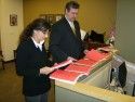 Heidi Fuller prepares to file a petition with the District 3 Court of Appeals
