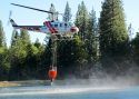 Cal Fire Copter 404 scooping water out of Brentwood Lake for the Cedar Ridge Fire
