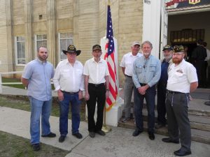 Veterans Day 2014 with Tuolumne military vets Jake Heldstab, Lee Dahlin, Allen Comer, Jerry Disney, Peter Jelito, and Aaron Rasmussen, commander of the 4748 VFW