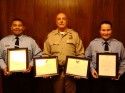 President’s Volunteer Service Award winners Guillermo Hernandez and Brianna Gill (in middle) CHP Lieutenant Dewayne Lewis