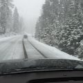 Snowing on Highway 88
