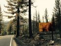 Ebbetts Pass Sign Burned In Washington Fire
