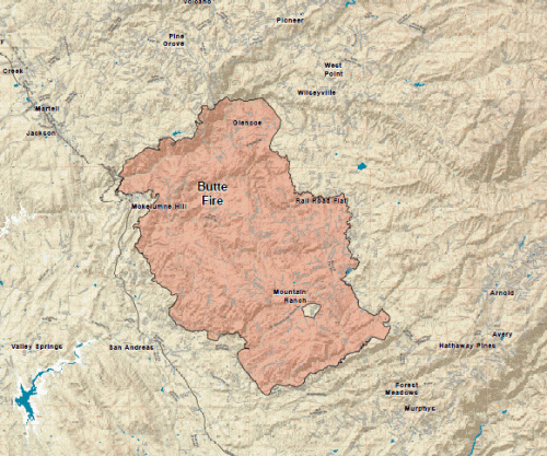 Butte Fire Map