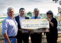 Tribal Chairman Kevin Day of the Tuolumne Band of Me-Wuk Indians; Sonora Regional Medical Center (SRMC) President Andrew Jahn; Black Oak Casino Resort General Manager Ron Patel; SRMC Director of Development and Public Relations Gail Witzlsteiner