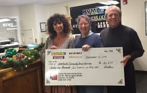 Project Coordinator Maryann Curmi, Interfaith Director Cathie Peacock and Clarke Broadcasting GM Larry England