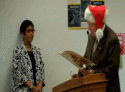 Adele Arnold Receives Certificate From Supervisor Randy Hanvelt
