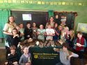 Fourth grade students at Sierra Waldorf elementary school took turns holding various items from a U.S. Forest Service interpretive presentation on “Skins, Scat and Skulls.”