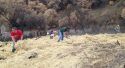 Volunteers Spreading Straw in Butte Fire burn scar