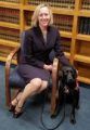 Tuolumne County District Attorney Laure Krieg and service dog Ann