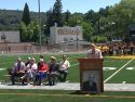 Pat Chabot speaks at the Dunlavy Field Re-dedication Ceremony