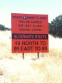 Hwy. 4 Ebbetts Pass closure sign for July 9, 2016