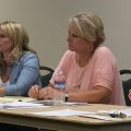 Exiting Mother Lode Fairground CEO Stacey Dodge (right) Board member Maren Paris