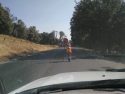 Flaggers dircecting traffic