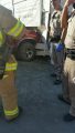 Damage from SUV collision with JC Systems, in Jamestown