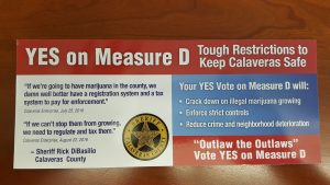 Erroneous Yes On Measure D flyer, mistakenly including opponent Sheriff Rick Dibasilio supportive quotes