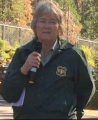 Stanislaus National Forest Supervisor Jeanne Higgins speaks at the tree mortality tour in 2016