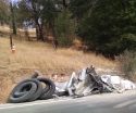 Post-accident Hwy 49 cleanup near Carol Kennedy Drive, San Andreas continues