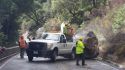 Yosemite road crew works to remove boulder on El Portal Road