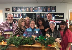 Cathie Peacock, surrounded by Big Joe Marshall, Bridgette Fannuchi, Sally Van Bolt, Maryann Curmi, Mark Grauer, Sabrina Biehl and DJ Riendeau