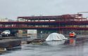 Rainy morning at SRMC's cancer center construction site