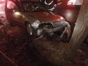Damage to sedan after crash at South Shepherd and East Church streets in Sonora