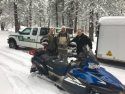 From Left- Search and Rescue member Steve Shields, Found hiker Eric Vanwambeke, and Deputy Sheriff Kyle Johnson.