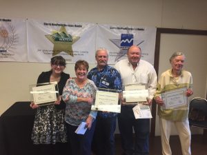 Winners of the “Volunteers, the Heart of Tuolumne County” awards luncheon rom left: Alissa DeAnda, Kiwanis Club, Gregory Oliver, Betsy Danon (not pictured: Barry Hillman)