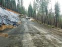 Road crews work on Big Oak Flat Road