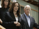 Senator Kamala Harris and Governor Jerry Brown