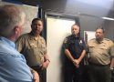 US Congressman Tom McClintock visits with-Mariposa Sheriff Doug Binnewies and other Detwiler Fire cooperating agencies