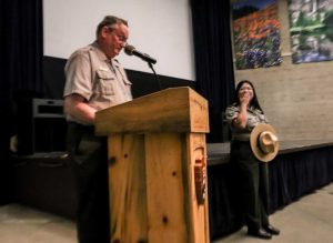 Park Ranger Ron Borne Introduces Park Ranger Sharon Miyako as the 2016 Barry Hance Award Winner