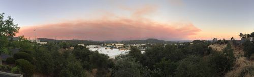 Looking out over Orchard at Detwiler smoke