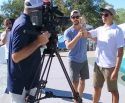 ESPN crew and producer Brian Rivera interview 2017 winning Frog Jump jockey Justin Fasano and Kermit