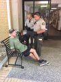 Deputies arresting Anthony Razzari at the Tuolumne County Administrative Building in Sonora