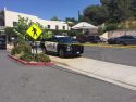 Tuolumne County Sheriff's deputies blocked off parking lot adjacent to National Hotel in Jamestown, on Aug 7,2017, the scene of an apparent suicide