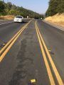 Puzzle of the Punctured Tires, temporary markers using metal Hwy 49-108 Jamestown Sept 7 2017