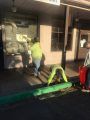 Inmates cleaning and painting the Sheriff's Office Community Service Building in Jamestown