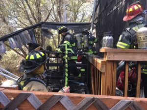 Mobile home fire in Columbia