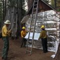 Wrapping Cabins In Path Of Railroad Fire