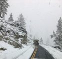 Caltrans plow on Highway 108 Sonora Pass