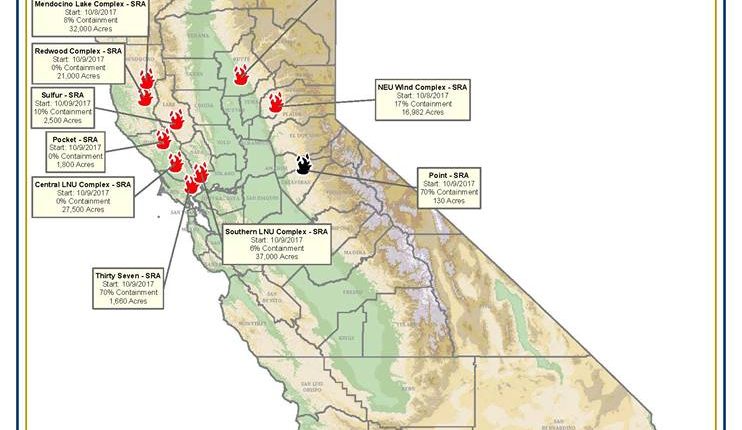 10/11/17 CA Active Fire Map