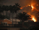 Fire burns through La Conchita, California